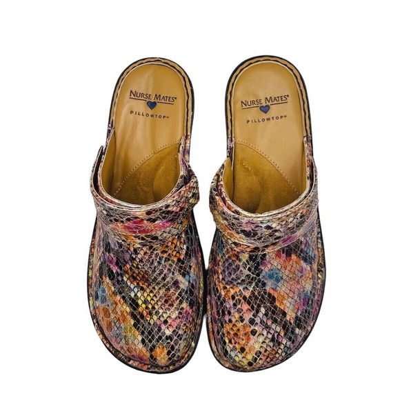 NURSE MATES GALA 256259 PILLOW TOP WOMEN'S SLIP RESISTANT NURSING CLOGS SZ 6.5 - Picture 8 of 10